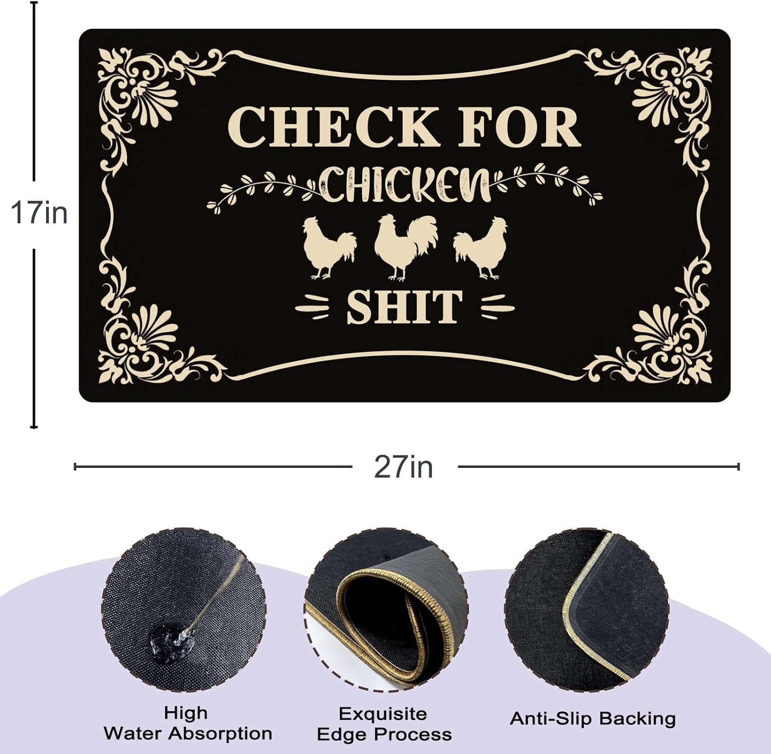 Anti-Slip Funny Welcome Shit Door Mat, 17x27 Inch