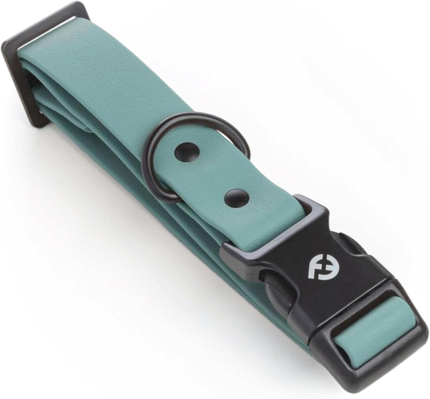 Fei & Eve PVC Dog Collar - Waterproof | 450LB Escape-Proof | Odor-Resistant | Fur-Safe | Adjustable Fit | Small (Glacier Green)