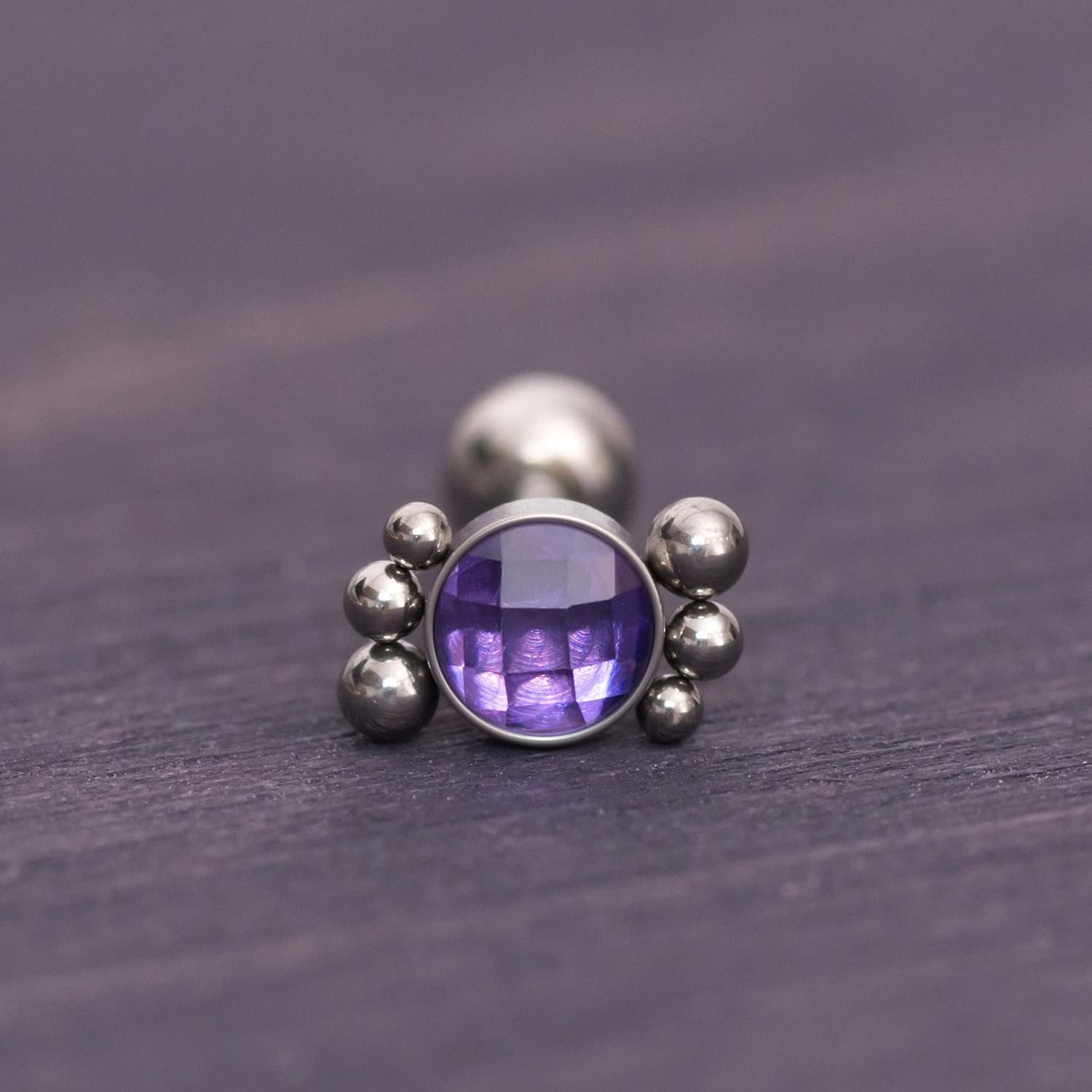 "Cartilage Stud - Titanium Cartilage Barbell, Crescent Moon Cartilage Earring"