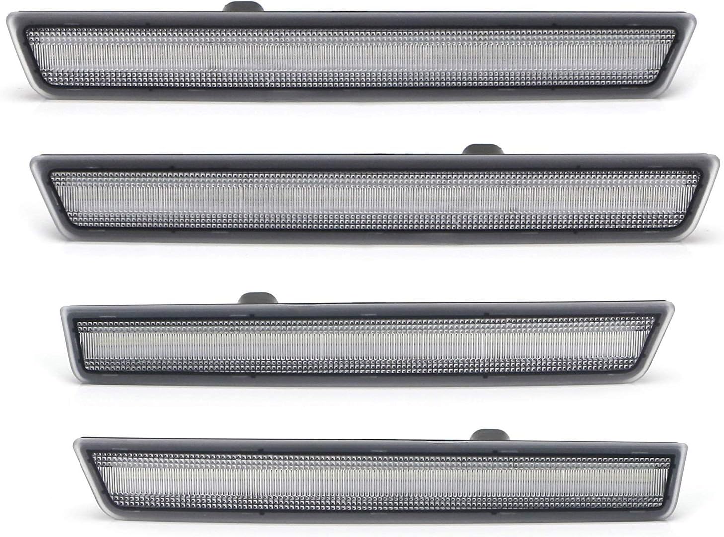 iJDMTOY Clear Lens Amber/Red Full LED Side Marker Light Kit Compatible With 2015-22 Dodge Challenger, Powered by Total 180-SMD LED, Replace OEM Sidemarker Lamps