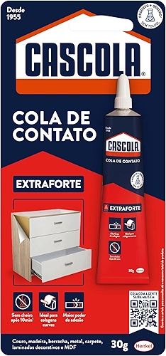 Cascola Extra sem Toluol, Cola de Contato de Alta Resistência, Adesivo de Contato de Secagem Rápida, 1x30g