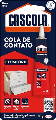 Cascola Extra sem Toluol, Cola de Contato de Alta Resistência, Adesivo de Contato de Secagem Rápida, 1x30g