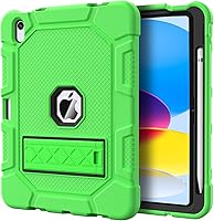 Vista 11 de Funda para iPad 10.ª generación de 10.9 pulgadas, 2022, soporte integrado para lápiz Apple, funda protectora resistente a prueba de golpes, verde