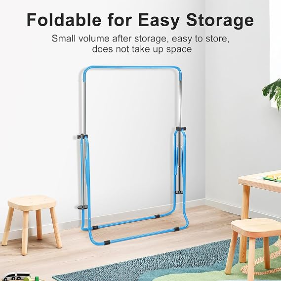 Gymnastics Bars, Junior Training Kip Bar Folding Gymnastics Equipment,Adjustable Height Horizontal Bar for kids ages 6-12 Girls for Home Gym Indoor Garden Outdoor