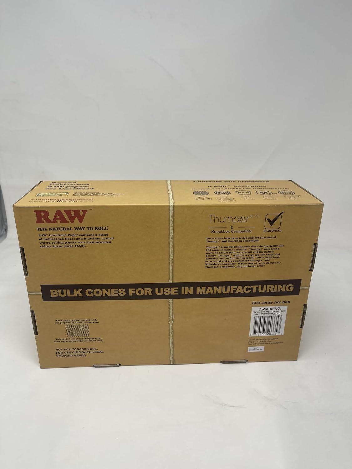 RAW 800 Classic Lean Cones - Sturdy W Gallery Box - 109mm Pre Rolled Cones - 40mm Filter Tips - Natural Brown Unbleached Unrefined Rolling Papers - Bulk Pack Bundle