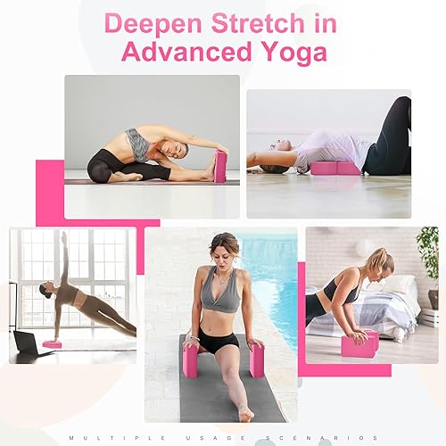 Miniatura 5 de Yoga Blocks 2 Pack, Premuim EVA Foam Block, Durable Exersice Block for Yoga, Pilates, General Fitness, Stretching, Toning Workouts and Meditation,
