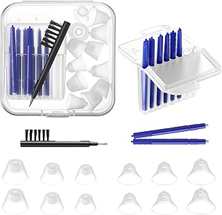 Wovnet Hearing Amplifier Accessories Kit, Compatible with Audien Hearing Amplifier Cleaning Tools, Includes 6 Sizes Silicone Dome, Cleaning Brush and Screwdriver, Wax Guards, Carrying Case(8 Pcs)