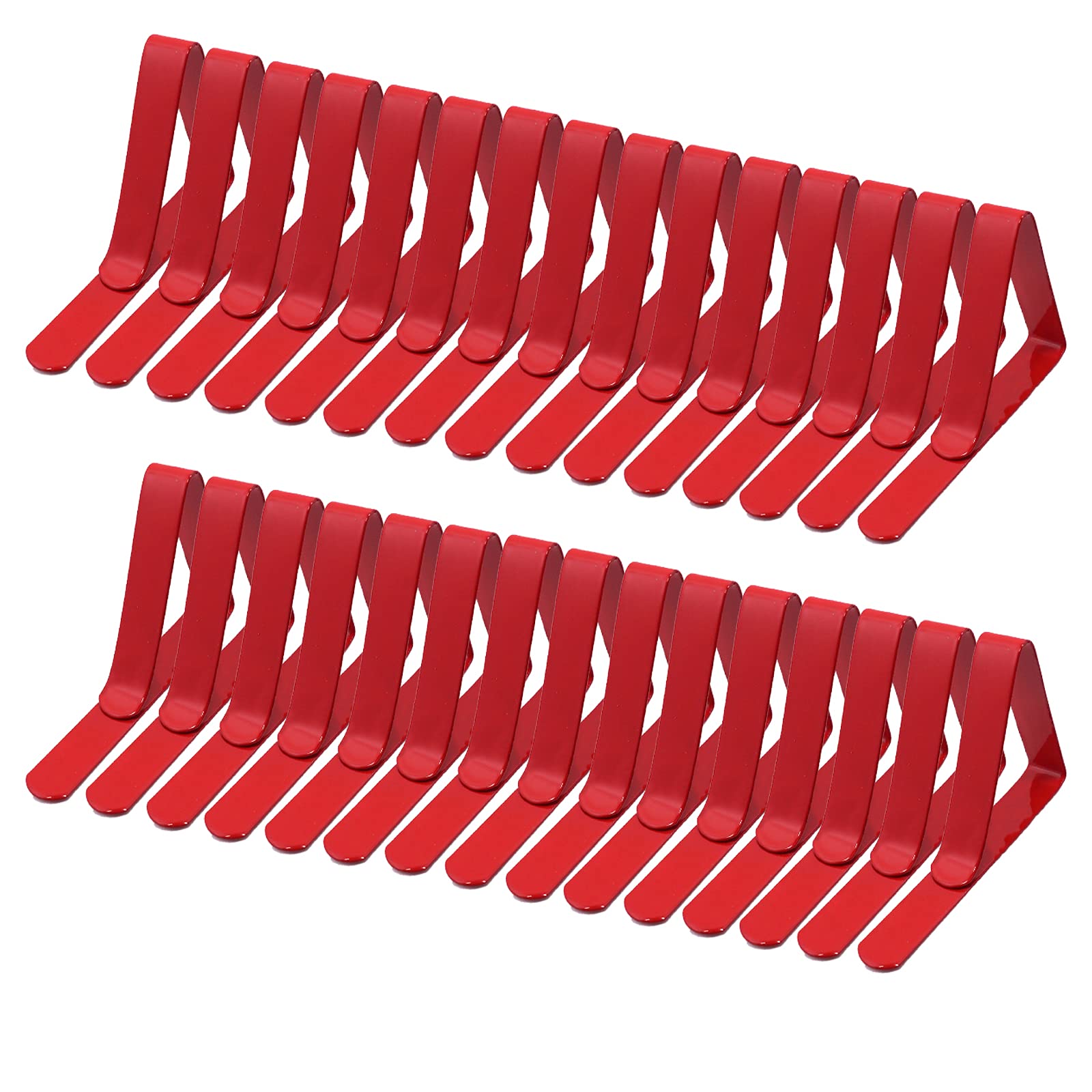 SagaSave Tablecloth Clips, Stainless Steel Table Cloth Holders Picnic Home Table Cover Clamps for Home Kitchen Picnics Garden Wedding Party Red 30PCS