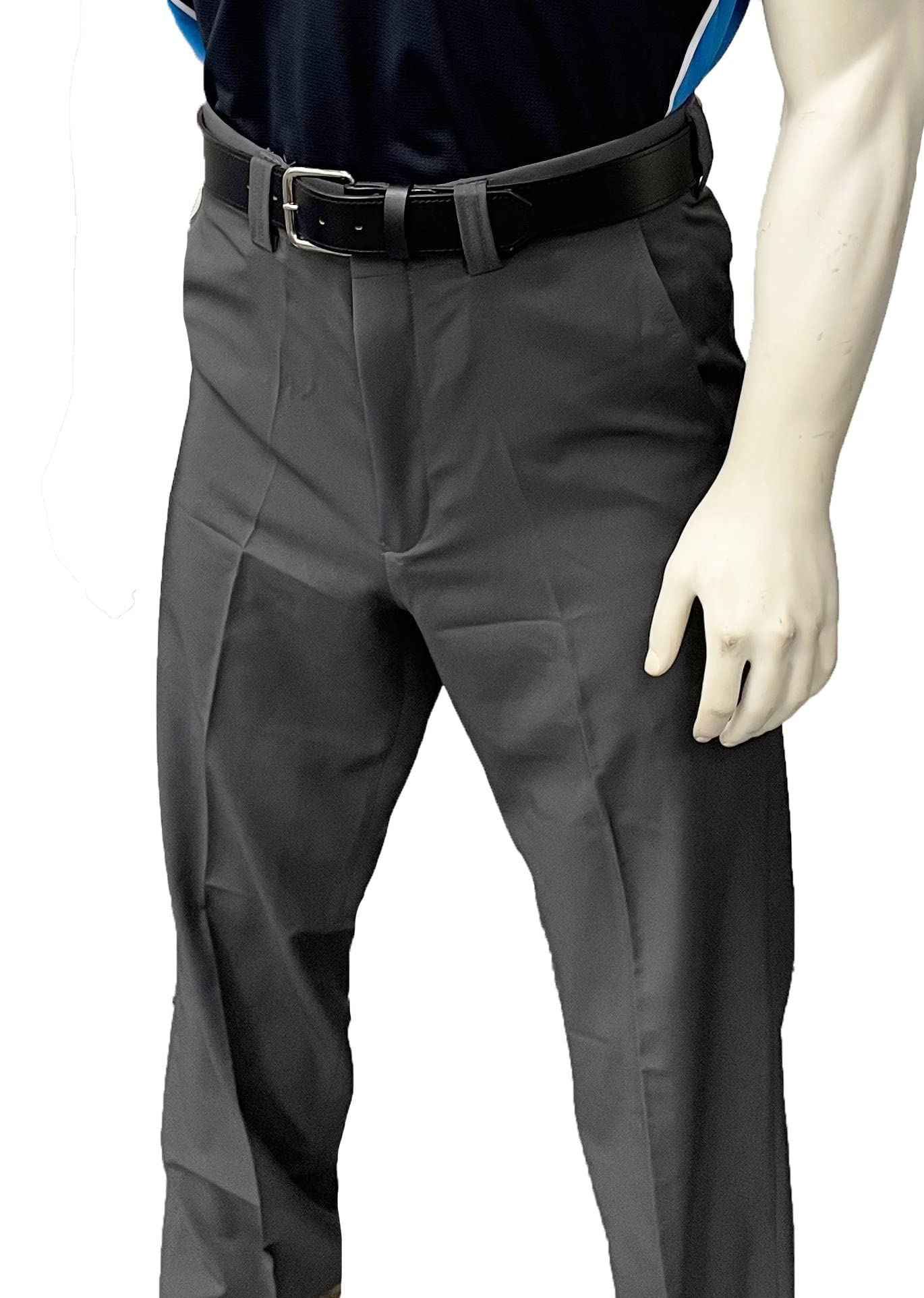 Smitty | BBS-357 | Premium 4-Way Stretch Flat Front Combo Pants w/Expander Waistband Slash Pockets | Charcoal Grey Official's Pant (36)