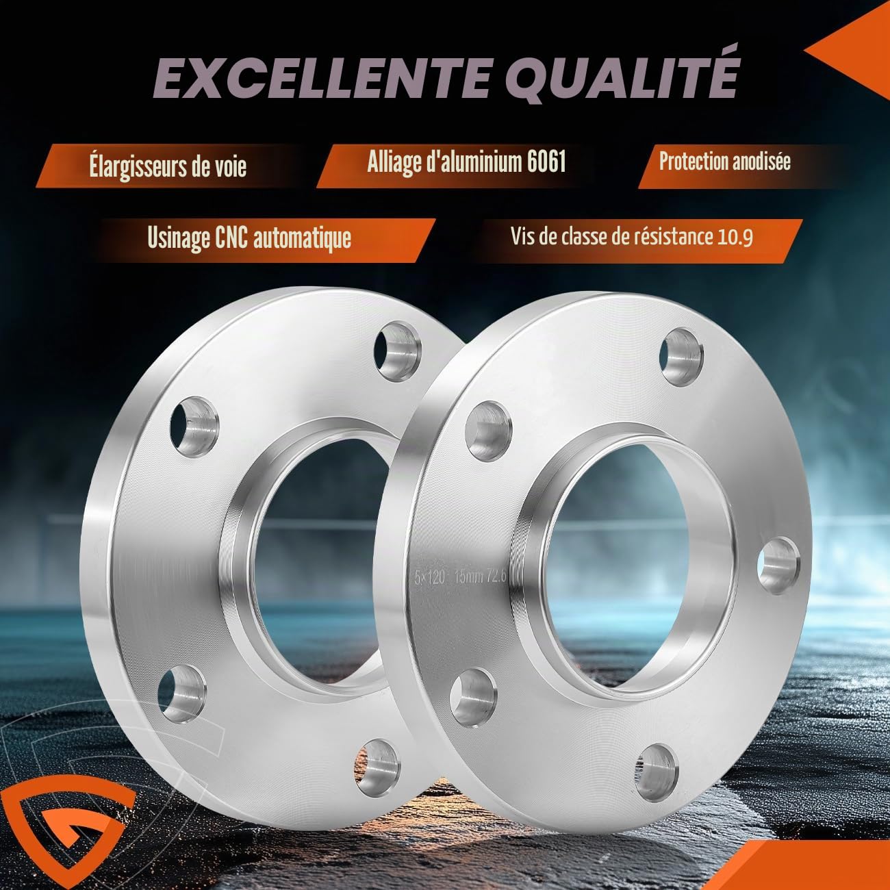 Élargisseur de voie 5x120 30mm 2x15mm 72,6 Compatible avec BMW 3er E46 E90 E60 Z4 avec vis de roue M12x1.5 Plaques de voie Disque d'espacement Argent