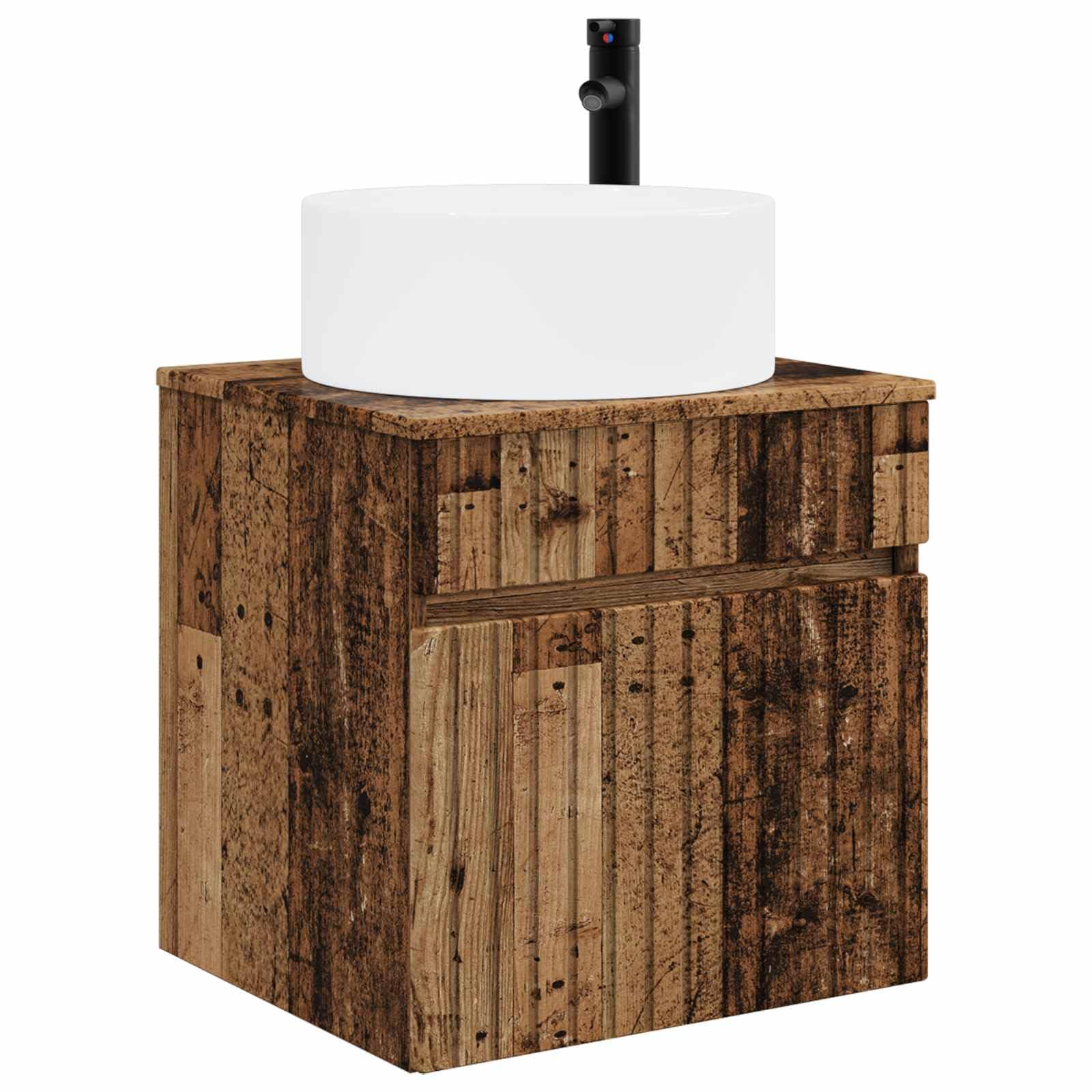 Vidaxl Oldwood Wall-Mounted Sink Vanity Old Wood 49 X 44.5 X 65.5 Cm,