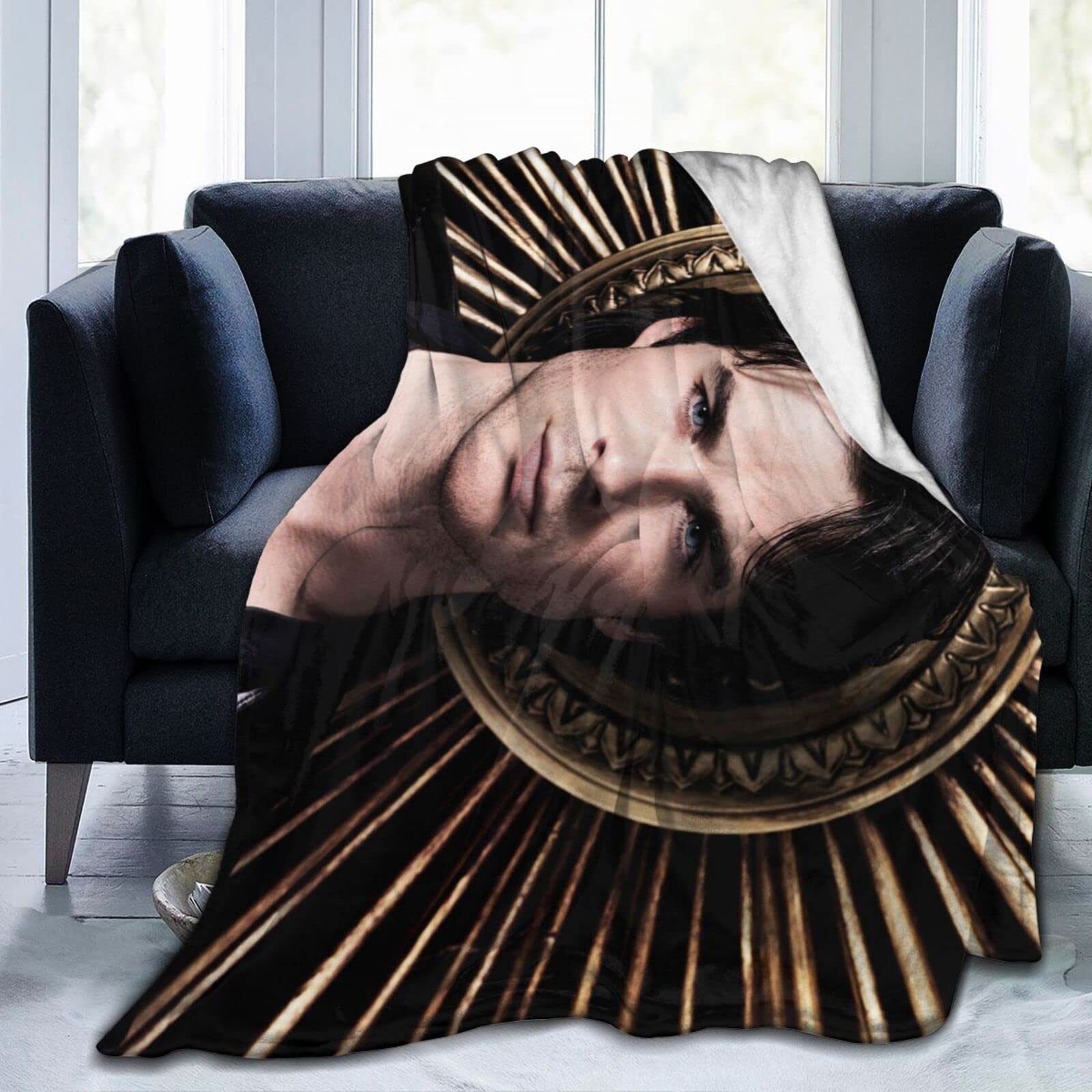 Cozy Plush Damon Thow Blanket Salvatore Flannel Blanket,Bedding Warm Fleece Soft Blanket for Sofa Couch Living Room Office Car Camp Beach Blankets 50"X40"