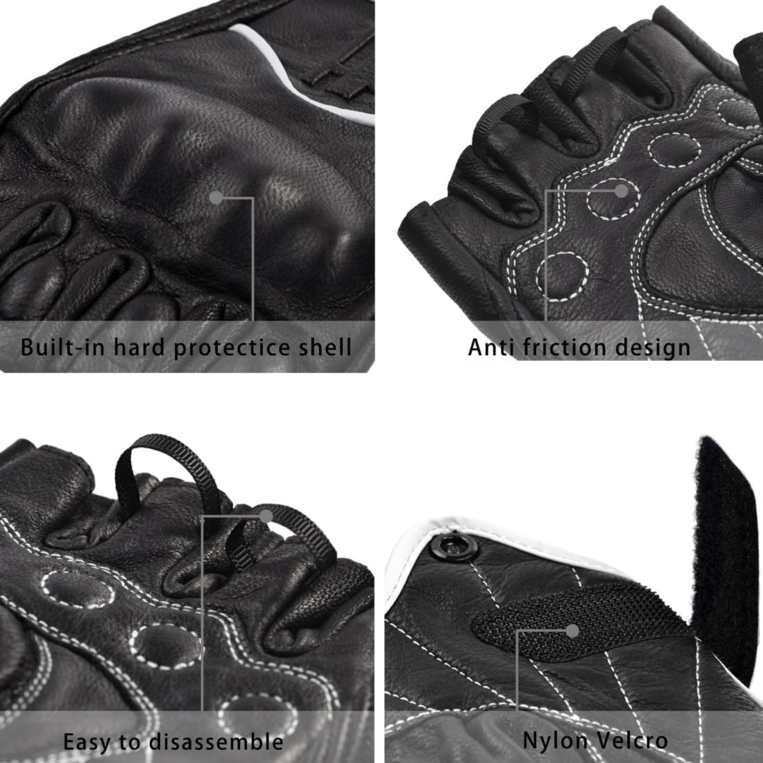 Harssidanzar Guanti da moto touchscreen da uomo in pelle di capra GM037EU