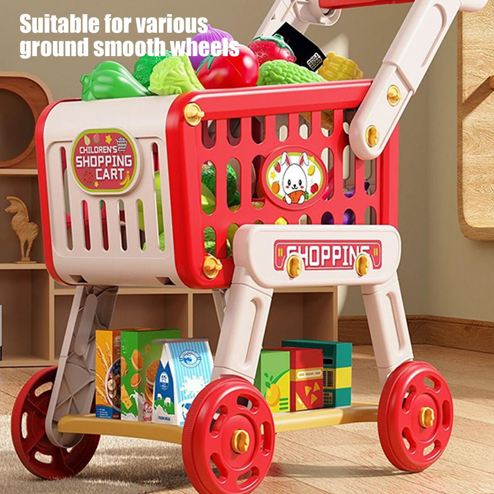 Chariot De Courses Enfant Avec Paniers Et 20 Accessoires – Jouet Éducatif En ABS