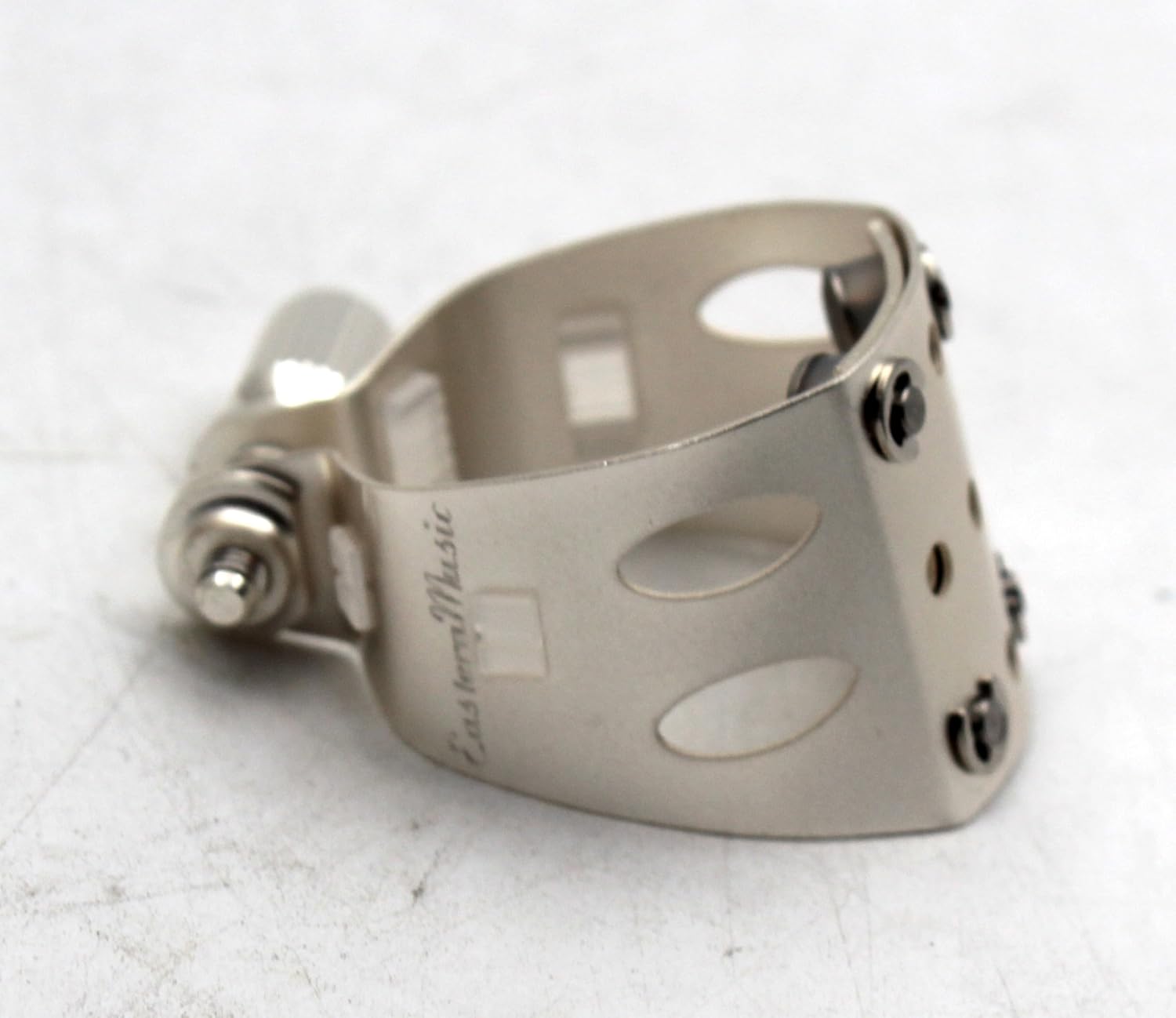 Eastern Music Saxophone Hard rubber mouthpiece Soprano alto Tenor metal ligature Ligature cap (Sandblust silver, Soprano MPC)