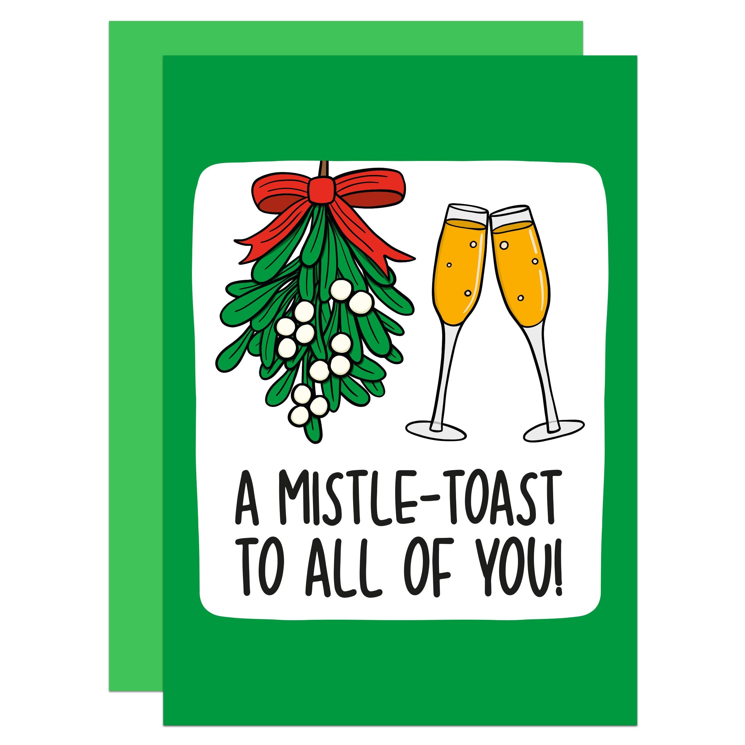 Mistletoe Christmas Card, Cute, Funny, For Husband, For Wife, Pun, Cheers