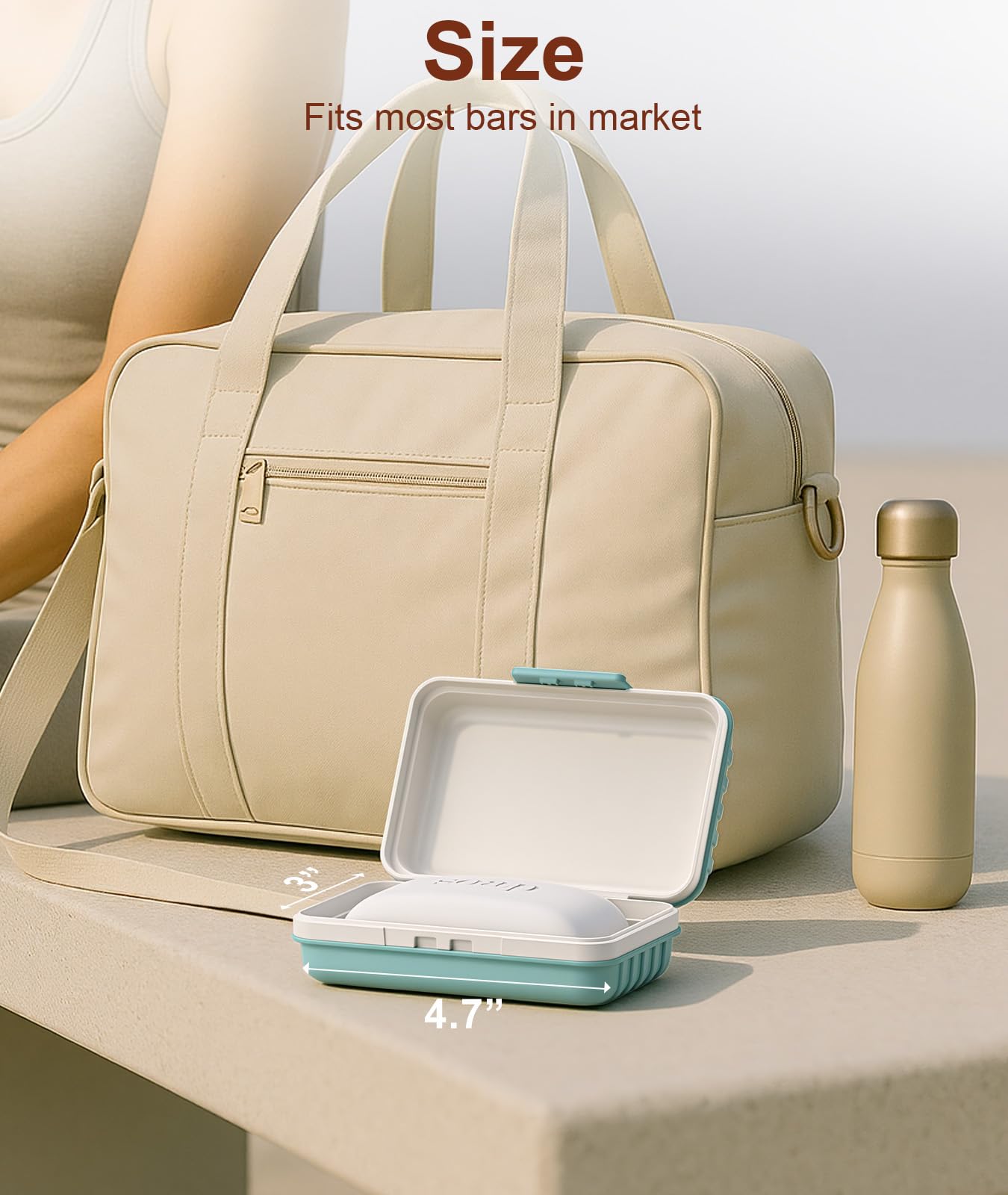 Blue Leakproof Bar Soap Holder with Lid, 1 Pack Travel Soap Case O994409
