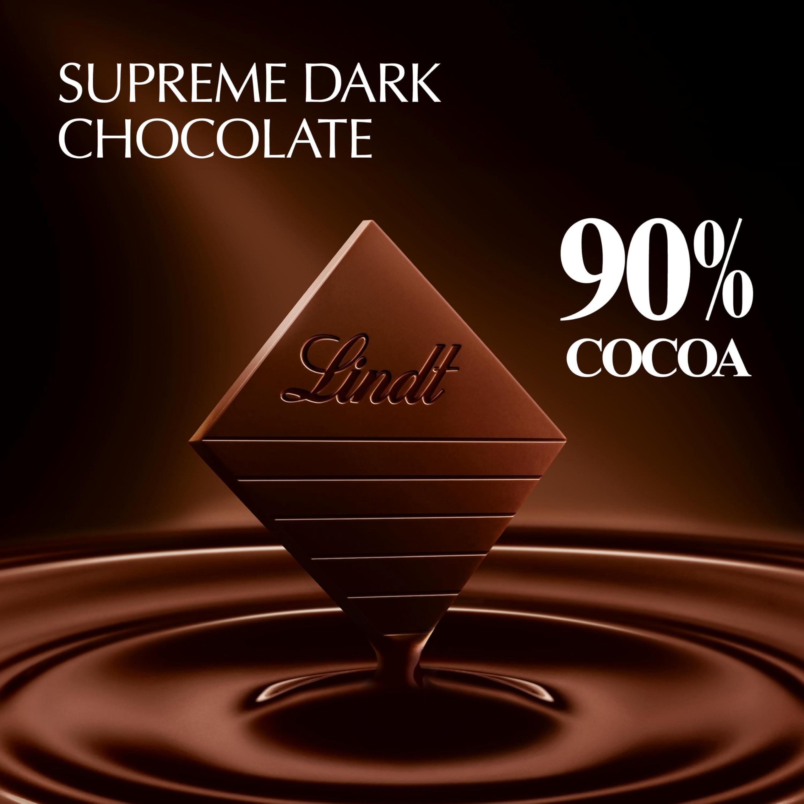 Lindt Excellence Supreme Dark Chocolate 90% Cocoa, 3.5-Ounce Packages (Pack of 12)