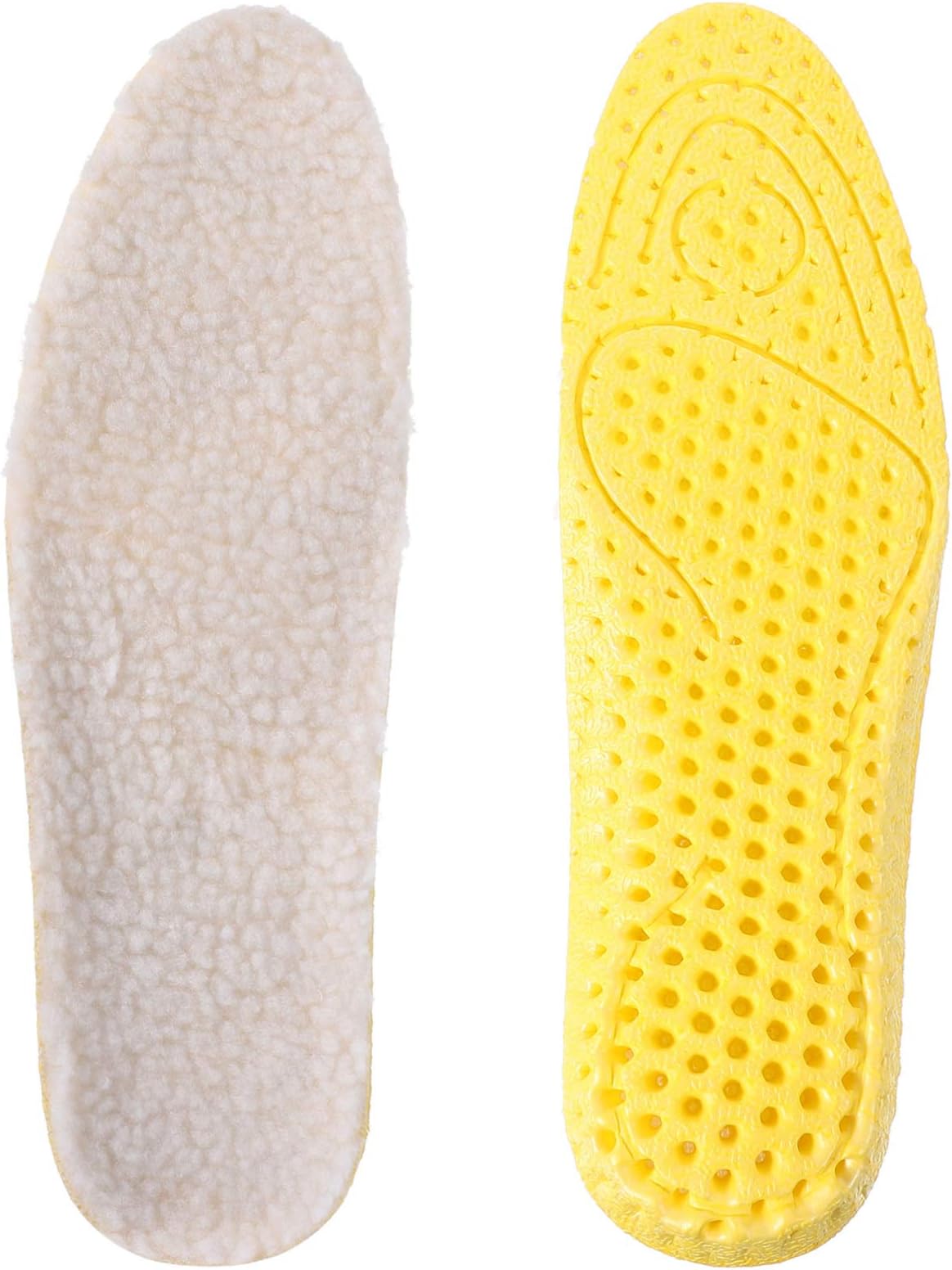 PRAVPRAV 1 Pair of Sheepskin Insoles Thickened Wool Insoles Warm Winter Shoe Pads for Shoes Wellies Boots Size 38