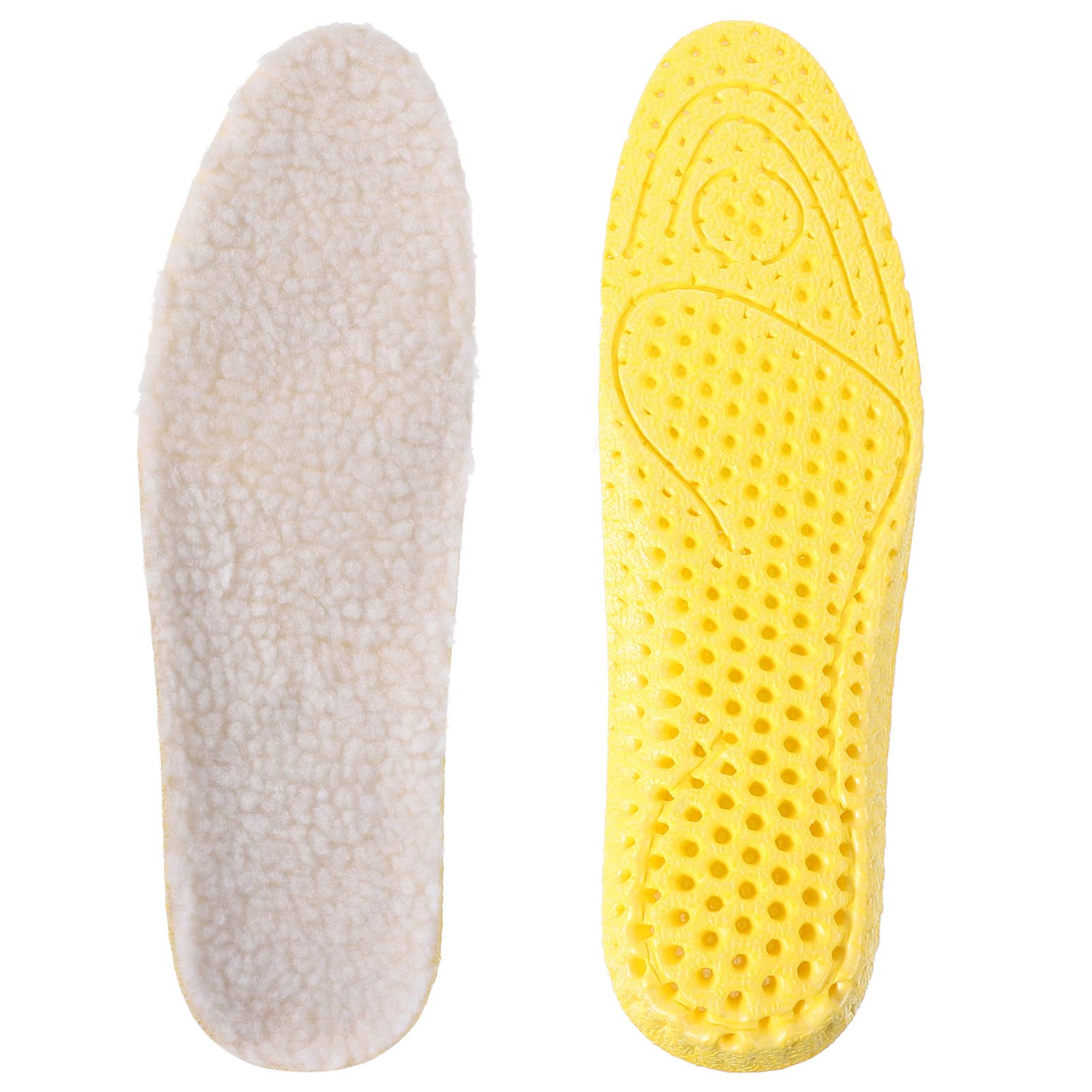 PRAVPRAV 1 Pair of Sheepskin Insoles Thickened Wool Insoles Warm Winter Shoe Pads for Shoes Wellies Boots Size 38