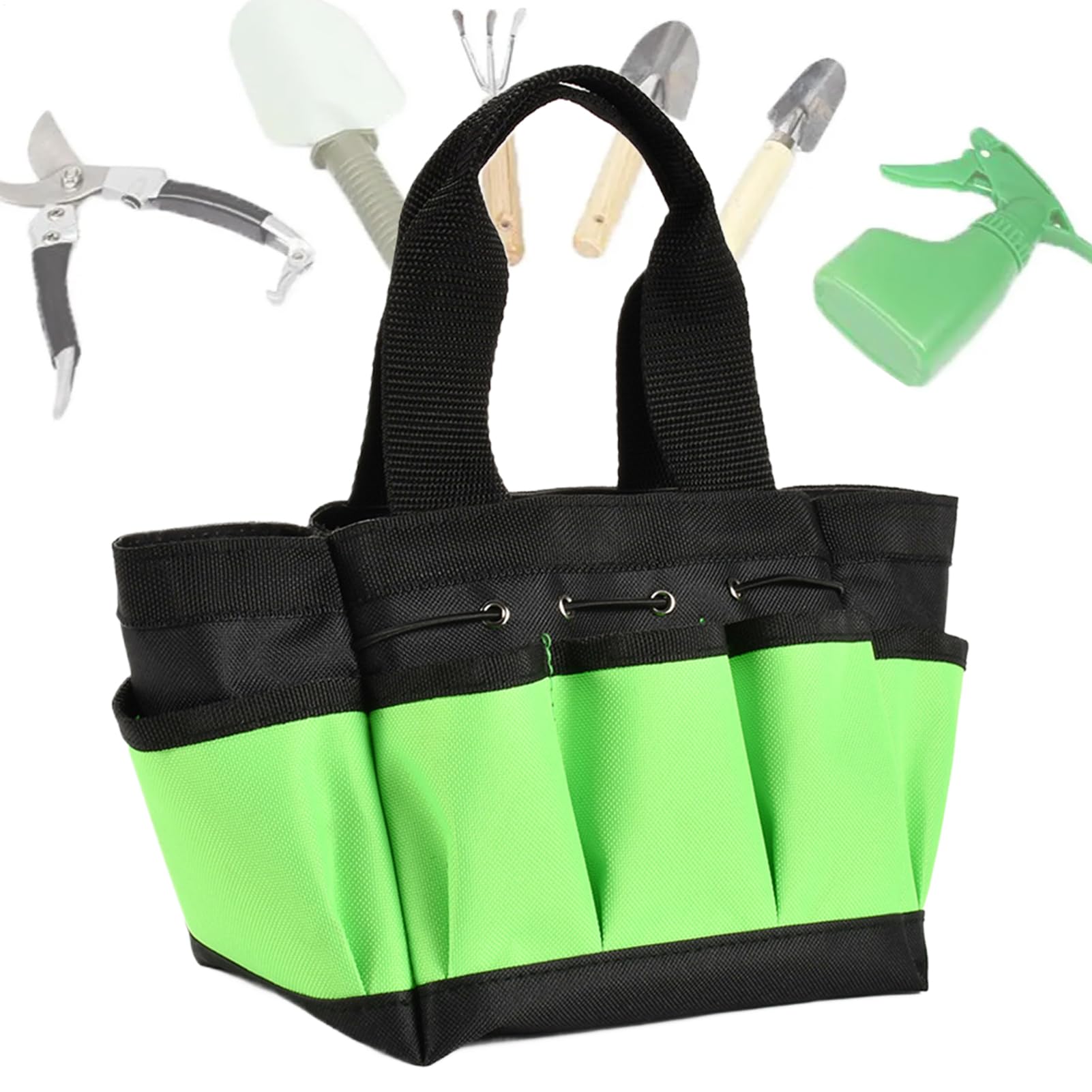 Garden Tool Bag - Robust Garden Bag with Many Compartments | Portable Garden Bag with Many Compartments, Storage Bag for Gardening, Camping, Park, Robust Garden Bag, Green, see description, See
