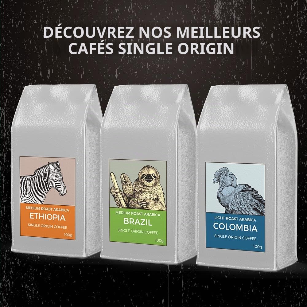 Black Donkey - WORLD'S COFFEES | Pack Gourmet Café Moulu 600g (6x100g) | 6 Meilleurs Cafés d'Origine Unique | Idée Cadeau pour Elle et Lui