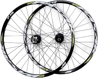 lkpqdwqz 26 27.5 29in MTB Juego de Ruedas Freno de Disco Bicicleta de montaña Rueda Delantera y Trasera Rodamiento Sellado Buje cónico 7 8 9 10 11 Velocidad de liberación rápida (Color: Verde, Tamaño