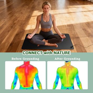 Grounding Mat for Sleeping, Earth Mat Grounding Pad for Energy, Pain Relief, Inflammation, Feet and Back Pain(23.6 x 11.8)