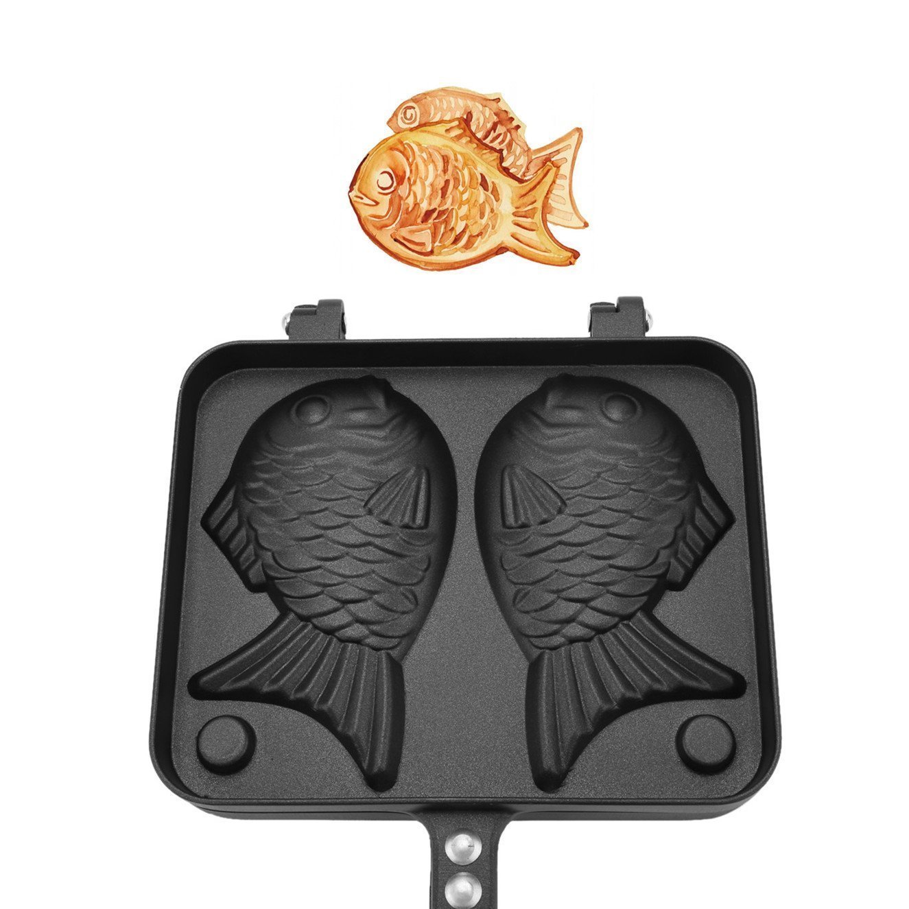 Yosoo Taiyaki en Forma de pez de Pastel de la máquina, No-Stick Bakeware Waffle Maker Pan molde de aleación de aluminio