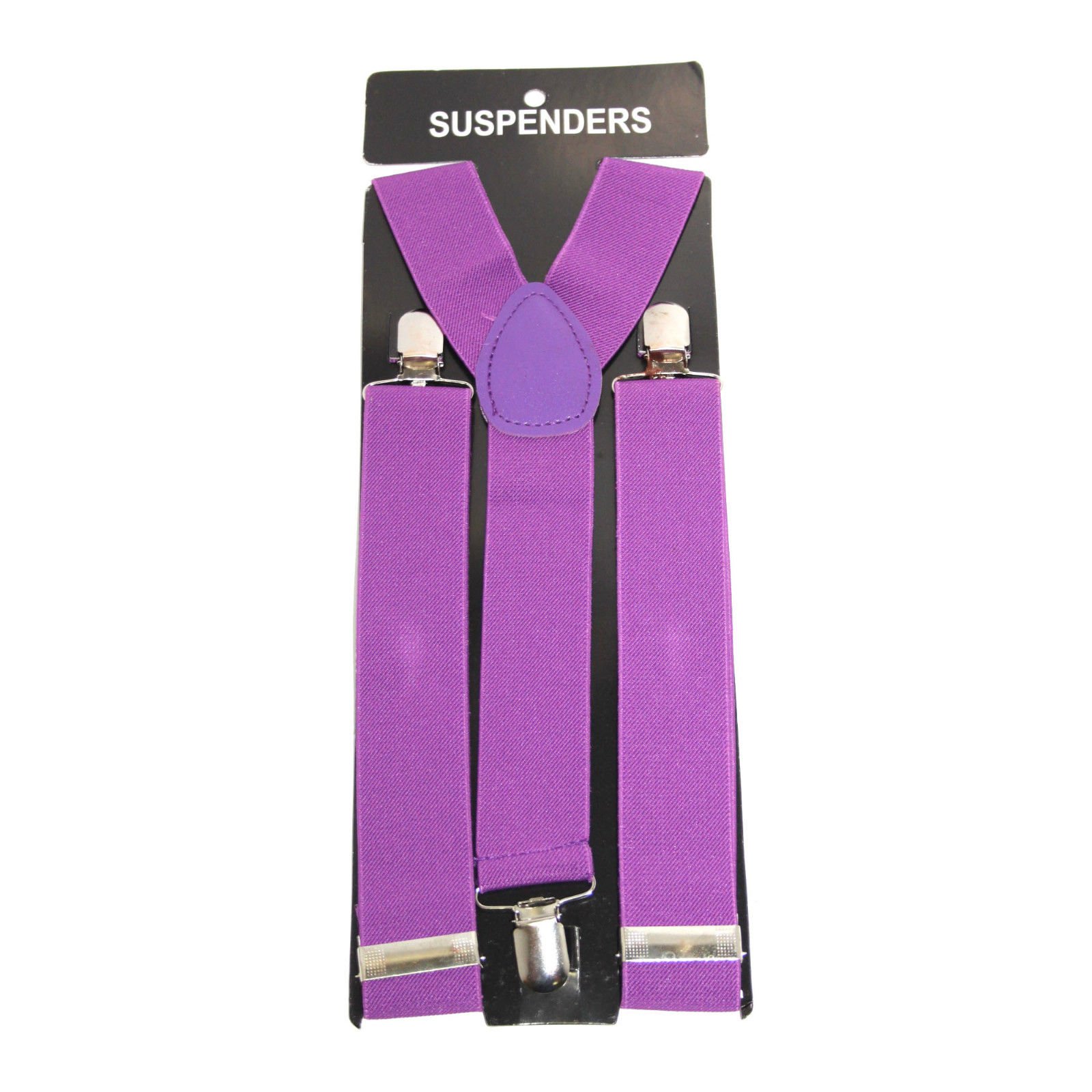 Robelli Kids Thin 1" Elasticated Suspenders/Braces (Variety of Colours) (Purple)