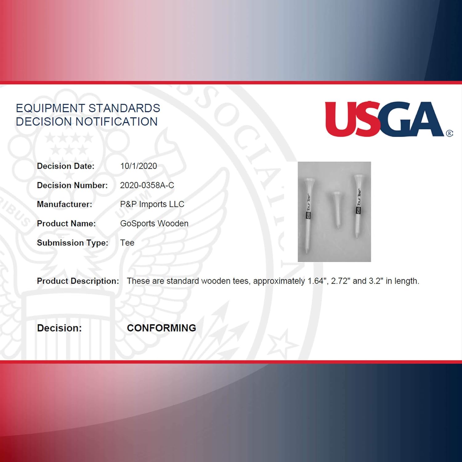 GoSports 2.75" Premium Wooden Golf Tees - 200 Tee Player's Pack with Driver and Iron/Hybrid Tees, Choose Your Tee Color : Clothing, Shoes & Jewelry