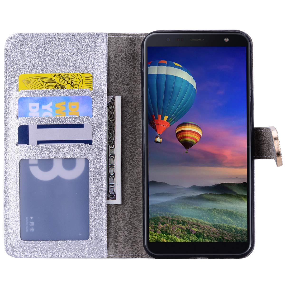 Custodia Portafoglio Per TCL 40 SE Con Glitter E Strass - Cover Magnetica Con Slot Carte, Design Love - Foto 13