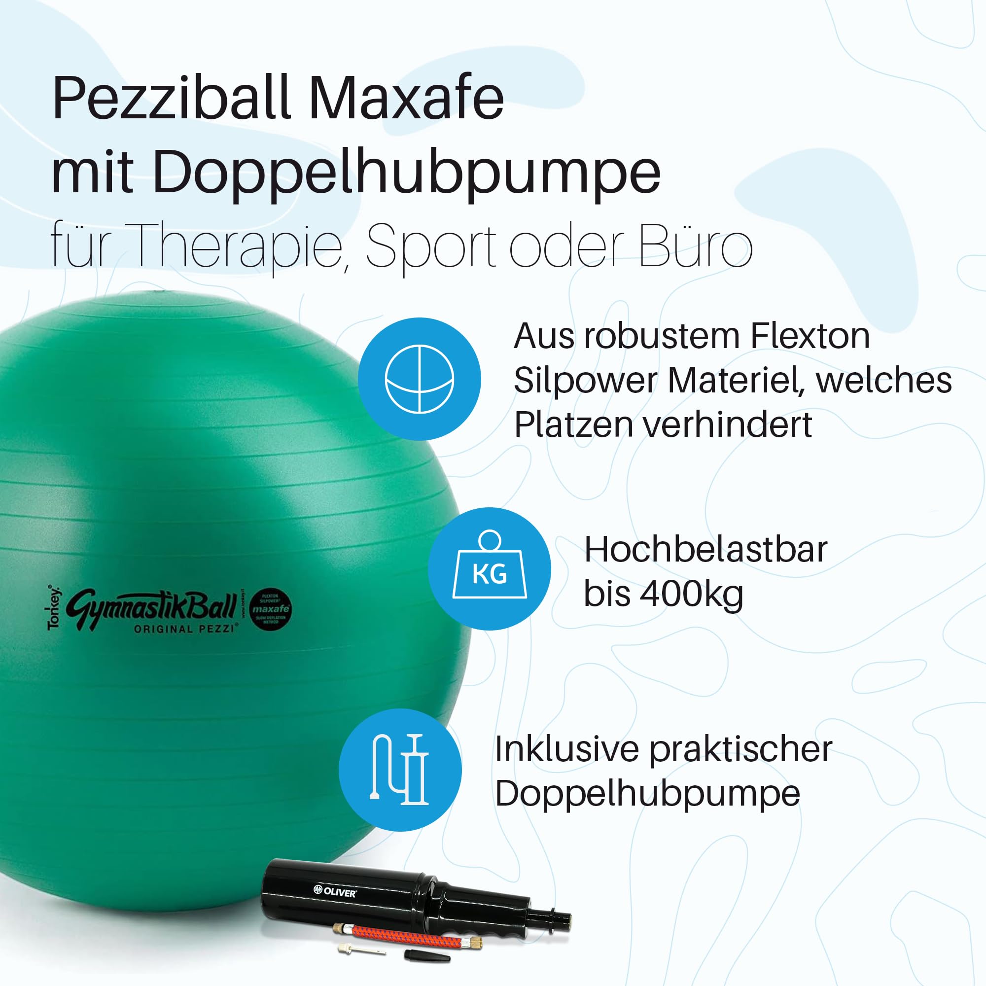 PEZZI Original Pezziball MAXAFE 75 cm mit Pumpe lightblue
