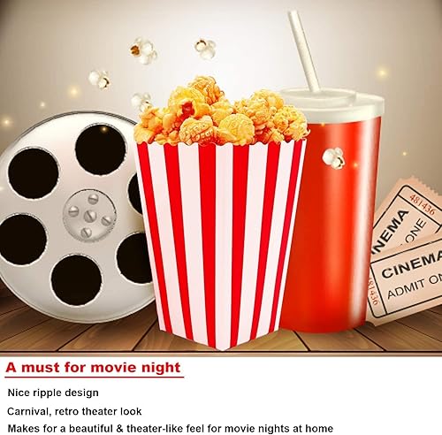 Miniatura 7 de 100 cajas pequeñas para palomitas de maíz para noche de cine, contenedores individuales para dulces, bolsas de palomitas de maíz para fiestas,