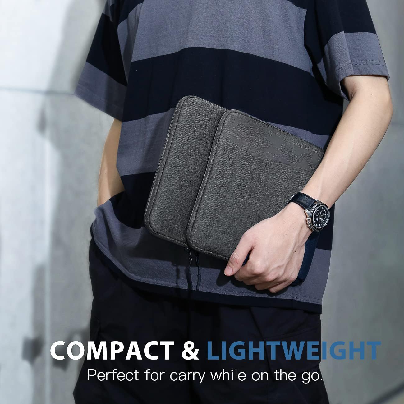 TiMOVO 8-9 Inch Tablet Sleeve Case for All-New iPad mini 7 (A17 Pro, 2024), iPad mini 6 (8.3-Inch, 2021), iPad mini 5/4/3/2/1, Protective Pouch Bag with Multiple Pockets, Dark Gray - Image 6