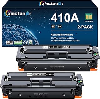410A Black Toner Cartridge Compatible Replacement for HP 410A 410X CF410A Toner Work for HP Color Laser Jet Pro MFP M477fdw M477fdn M477fnw Pro M452dn M452nw M452dw Series Printer (2 Pack)