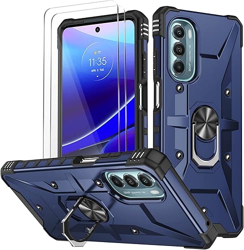 Funda para Moto G Stylus 5G 2022, Motorola G Stylus 5G 2022 con película nano a prueba de explosiones 2 unidades, grado militar con funda con