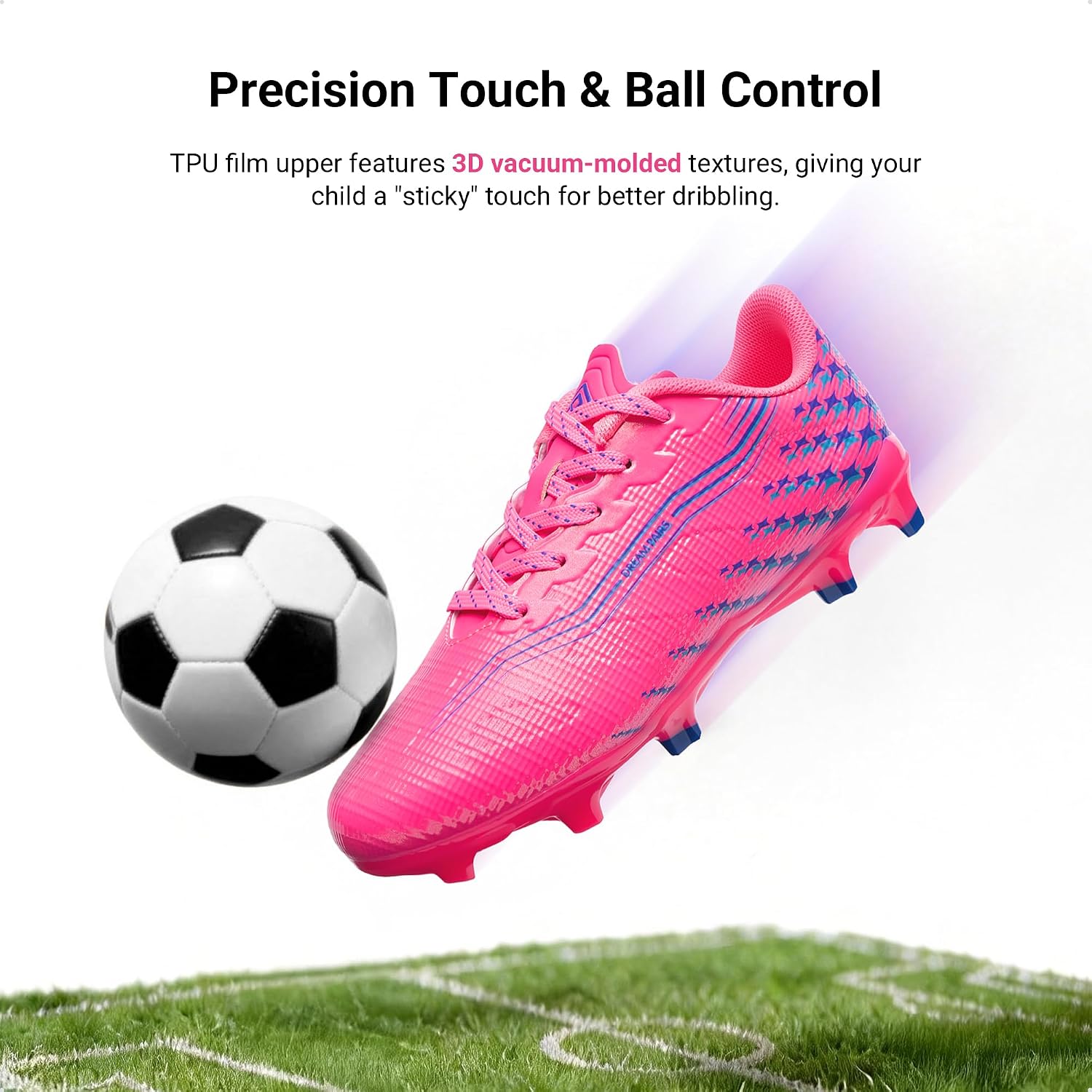 DREAM PAIRS Boys Girls FG AG Soccer Cleats High-Speed Anti-Twist Lightweight Football Shoes