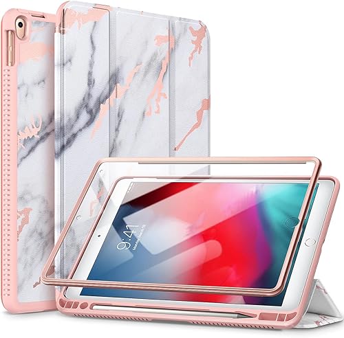 Miniatura 8 de SURITCH Funda para iPad Air 3 2019iPad Pro 2017, protector de pantalla integrado apagado y encendido automático soporte para lápices, funda de piel