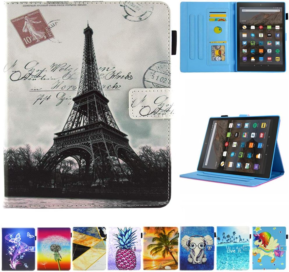 JZCreater Kindle fire HD 10 Case Old Model 2019, Compatible with 10.1" Amazon Fire HD 10 Tablet (9th/7th/5th Generation, 2019/2017/2015 Release), Stamp