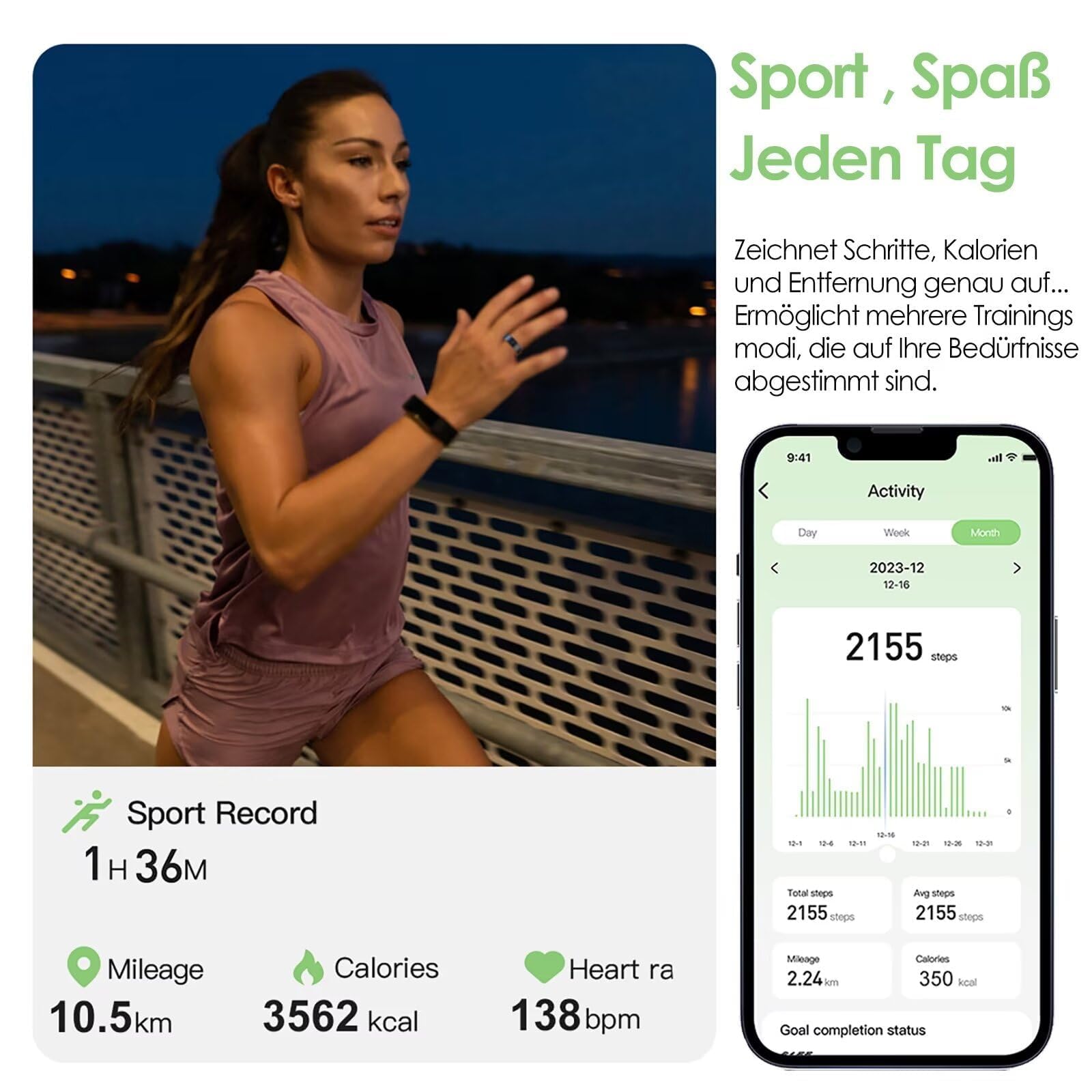 Smart Ring Android Smarring for Herren Damen Fitness Tracker Ring Sonntracker Smartring Fitness Ring Contapassi Fitness Tracker Fitness Tracker IOS Frequenza Cardiaca Sport Anello Salute Nero Oro Rosa