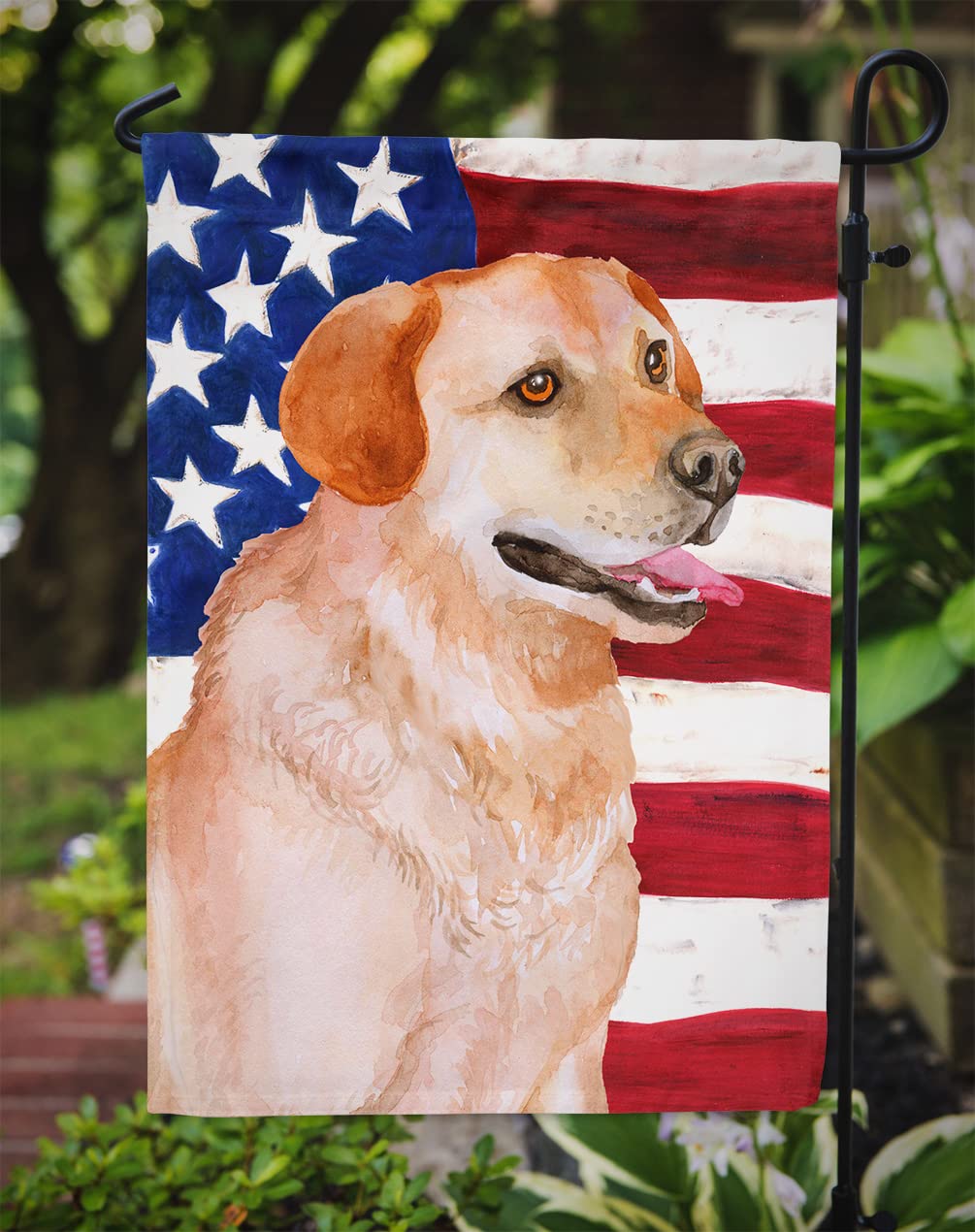 Caroline's Treasures Labrador Retriever in Sunflowers Garden Flag DAC6109GF