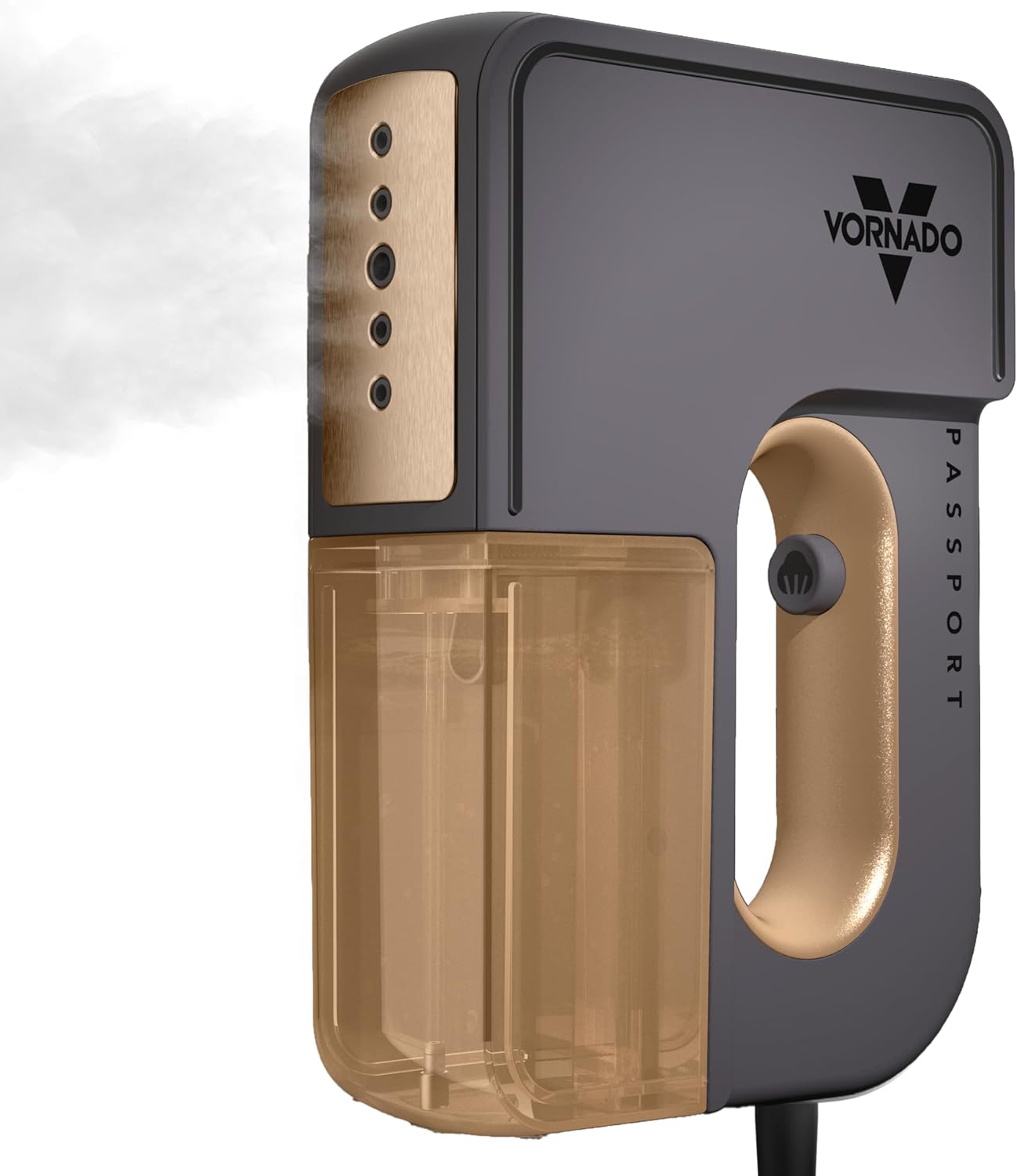 Vornado Passport Handheld Travel Garment Steamer with Integrated Hanger, 1000 Watts, 7.3 oz Tank, 13 Minutes Continuous Steam, 20 Second Heat-Up, Portable Clothes Steamer, Phantom