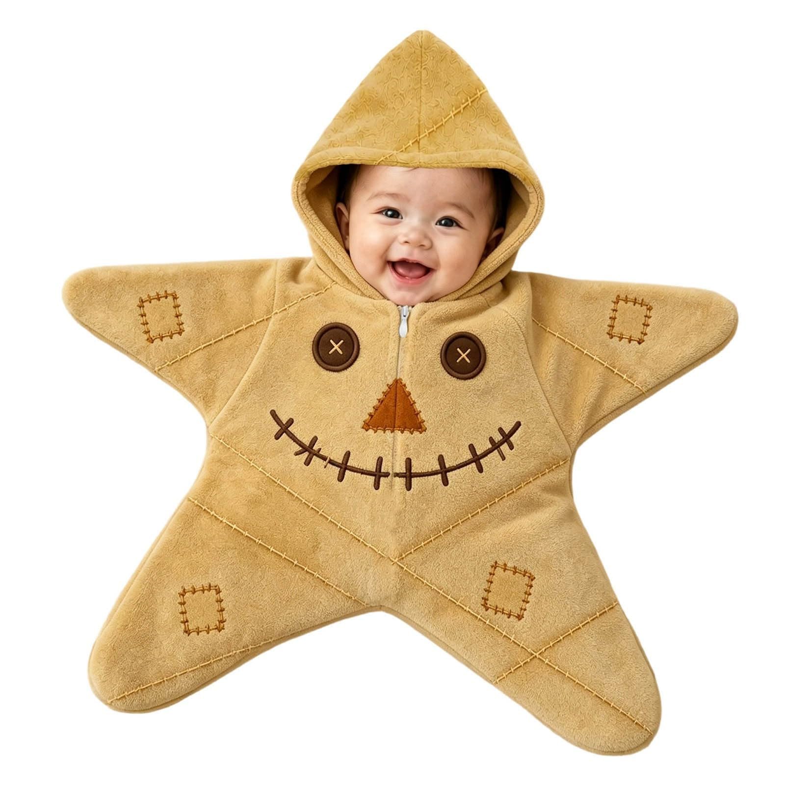 Baby Stella Costume Halloween Bambino Pagliaccetto Tutina Tuta in Pile Zip | Costume Animali Carini Invernale Caldo Con Cappuccio Morbido Tuta Da Passeggino Compleanno Tutine Neonato Party Loungewear