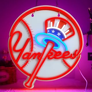 AHlove Neon Signs for Wall Decor,Baseball Team Neon Lights for Bedroom,LED Signs Suitable for Man Cave,Birthday、Father's Day Gifts for Teen Boys and Girls