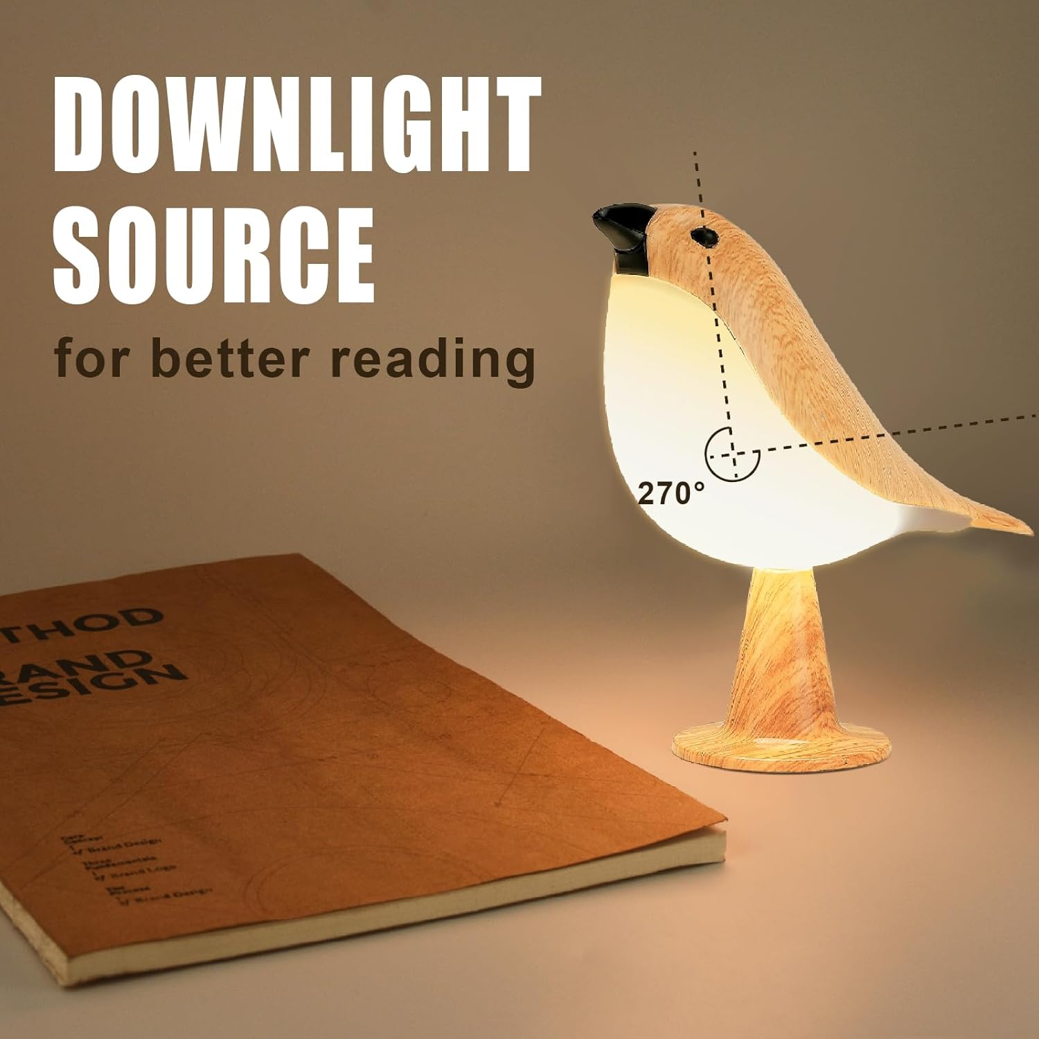 Deogos 2Pack Cute Bird Table Lamp, Touch Control/Dimmable Brightness/3 Color Temperature/Cordless Desk Lamp Bedside Lamps for Nightstand, Bedroom, Small Space, Decoration