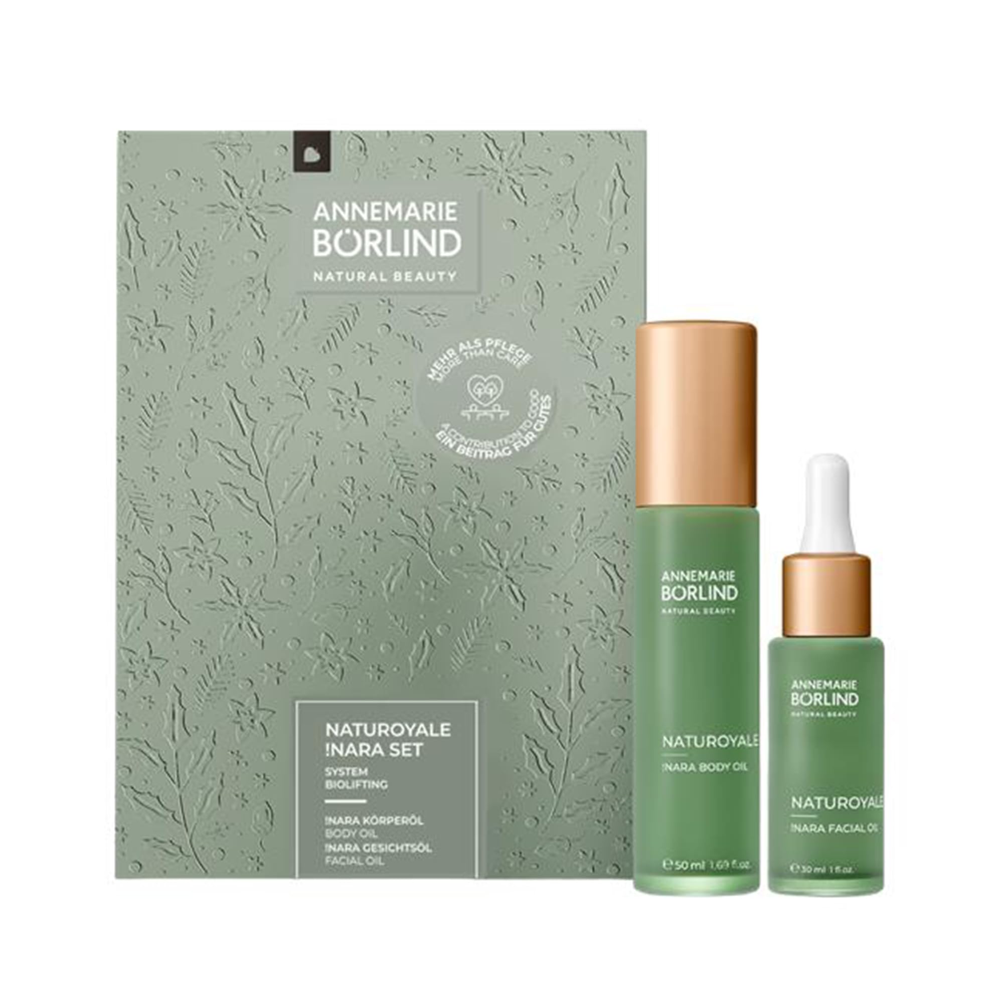 ANNEMARIE BÖRLIND NARA SET - Body Oil (50 ml) + Facial Oil (30 ml) - Feuchtigkeitsspendendes, straffendes Pflege-Duo