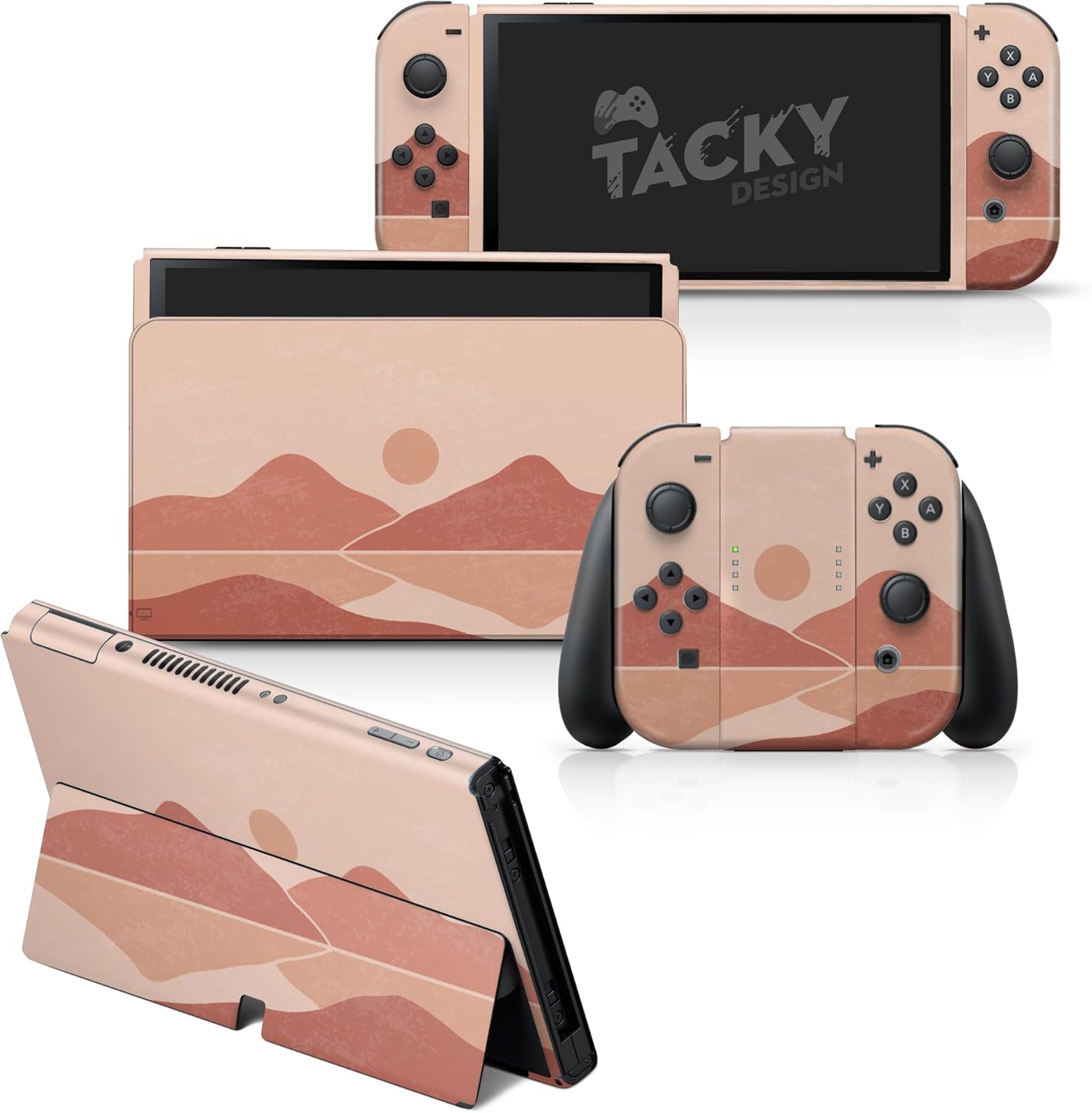 TACKY DESIGN Mountains Skin Compatible with Nintendo Switch OLED, Premium Vinyl 3M Full Wrap Decal