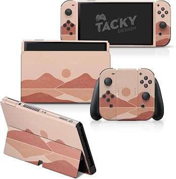 TACKY DESIGN Mountains Skin Compatible with Nintendo Switch OLED, Premium Vinyl 3M Full Wrap Decal