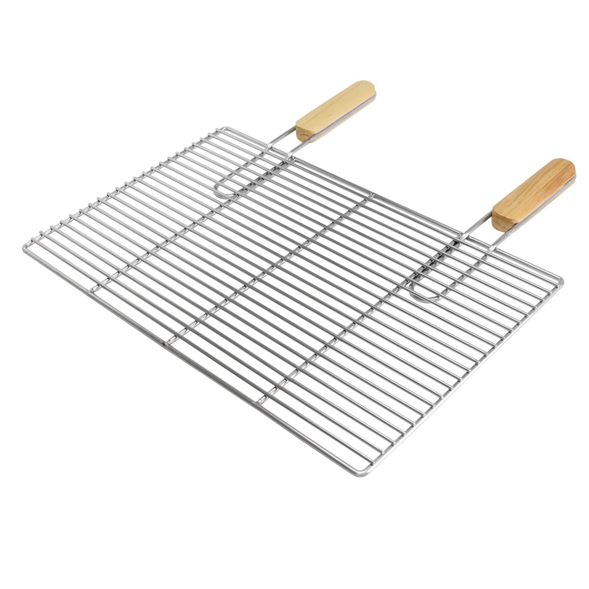 ECD Germany Grillrost Edelstahl eckig 54x34 cm mit abnehmbaren Griffen, Stabiler Grillaufsatz für große Grillfläche, Outdoor Grillzubehör Grillgitter robust für Gasgrill Holzkohlegrill BBQ Feuerstelle